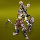 Icon of the asset:Goblin warrior with shield and scythe