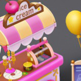 Icon of the asset:Stylized ice cream pack scene